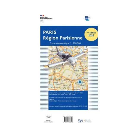 Carte VFR SIA Région Parisienne au format 1:250000 première édition 2026