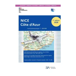 Laminated SIA VFR chart, first edition 2026, Nice Côte d’Azur, scale 1:250,000
