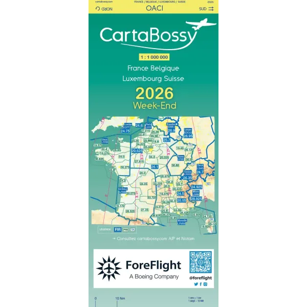 France - Weekend 2024 VFR Aeronautical Chart CartaBossy Airplane / ULM / Balloon VFR for airplane pilots | BAYO