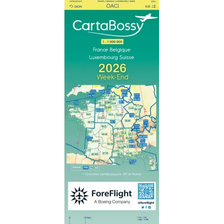 France - Weekend 2024 VFR Aeronautical Chart CartaBossy Airplane / ULM / Balloon VFR for airplane pilots | BAYO