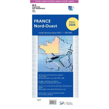 Laminated OACI VFR North West Map - 2026 Edition
