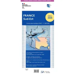 Carte 2026 plastifiée Sud Est OACI VFR recto Echelle 1 500000