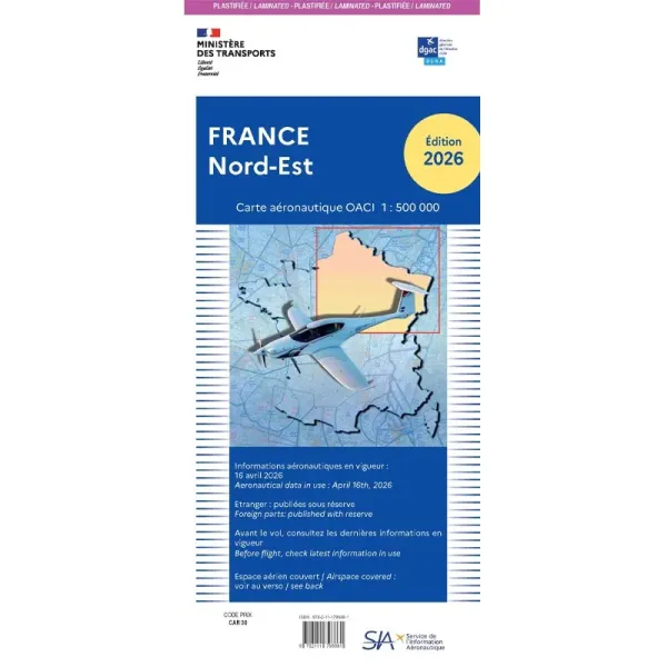 Laminated OACI VFR North East Map - 2026 Edition