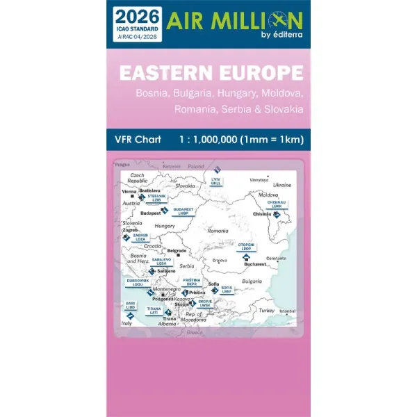 Carte VFR AIRMILLION Europe de l'Est 2026 Echelle de 1 1000000