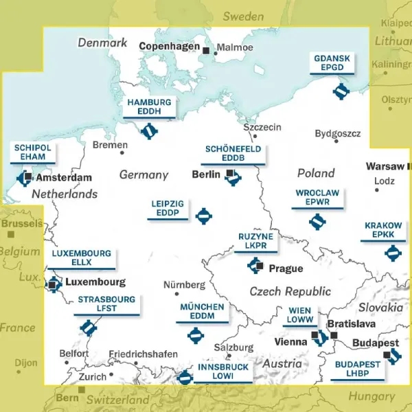 Open AIRMILLION VFR Chart Central Europe 2026 Scale 1:1,000,000