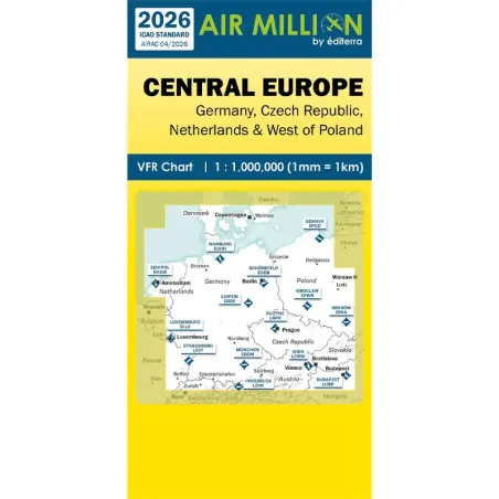 AIRMILLION VFR Chart Central Europe 2026 Scale 1:1,000,000