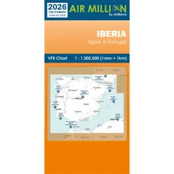 Carte VFR AIRMILLION Iberia Espagne et Portugal 2026 Echelle de 1 1000000