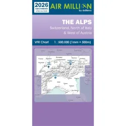 AIRMILLION VFR Chart The Alps 2026 Scale 1:500,000