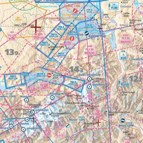 AIRMILLION VFR Open Map and Chart The Alps 2026 Scale 1:500,000