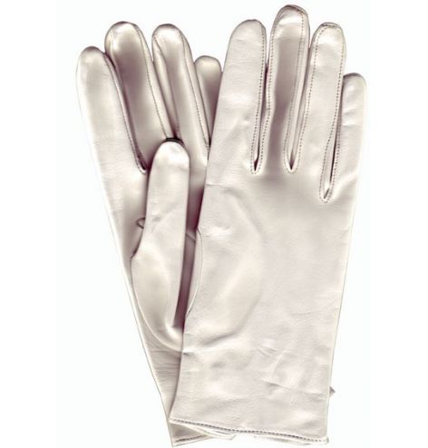 Gants de pilote en cuir blanc Pooleys - 1