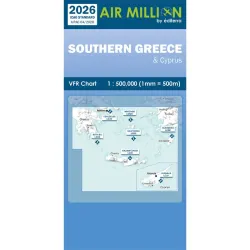 Carte VFR AIRMILLION Sud de la Grèce 2026 Echelle de 1 500000
