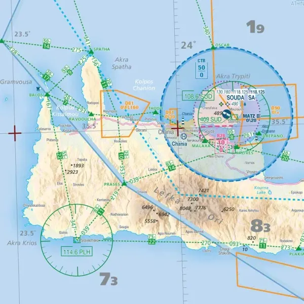 Map et carte ouverte VFR AIRMILLION Sud de la Grèce 2026 Echelle de 1 500000