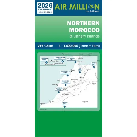 Cartes et Atlas Aero Carte VFR AIRMILLION Maroc et Îles Canaries Édition 2026