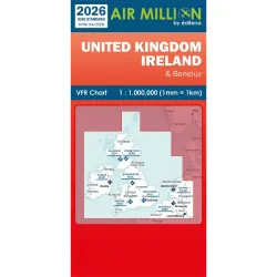 Carte VFR AIRMILLION United Kingdom et Irlande 2026 Echelle de 1 1000000