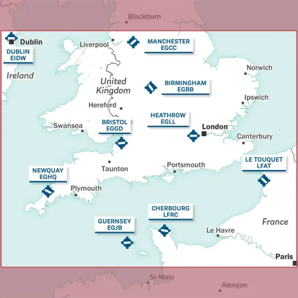 Open AIRMILLION VFR Chart Southern England and Wales 2026 Scale 1:500,000