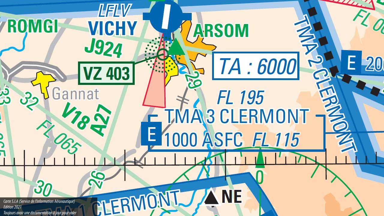 La zone TMA3 de Clermont