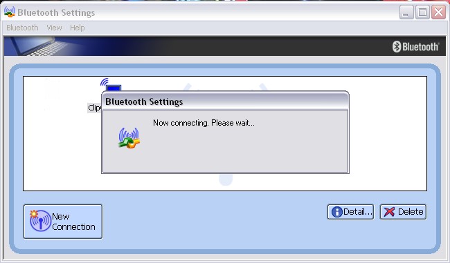 gestionnaire Buetooth connecte l'antenne GPS bluetooth avec l'ordinateur