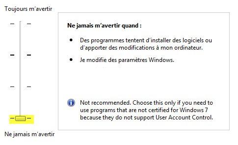 Cocher ne jamais m'avertir